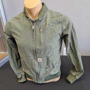 Carhartt Rugged Flex Full Zip Jacket Army Green OJ2524-W Women's Size Medium